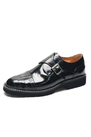 AlliElegance Luxe Brogue Buckle Oxford Dress Shoes