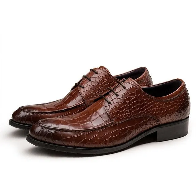 AlliLux Cow Leather Derby Dress Shoes