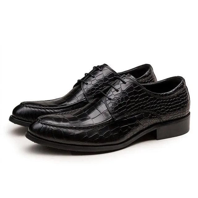 AlliLux Cow Leather Derby Dress Shoes