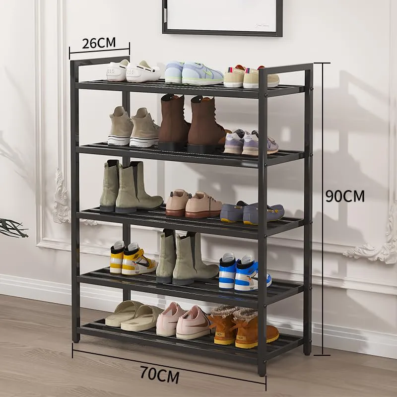 Amazon Brand – Umi 5 Layer Shoe Rack For Home Chappal Stand Sneakers Slippers Stand Footwear Space Saving Rack Bookshelf Storage Organizer Kitchen Storage Rack Portable Shoe Rack Metal Frame