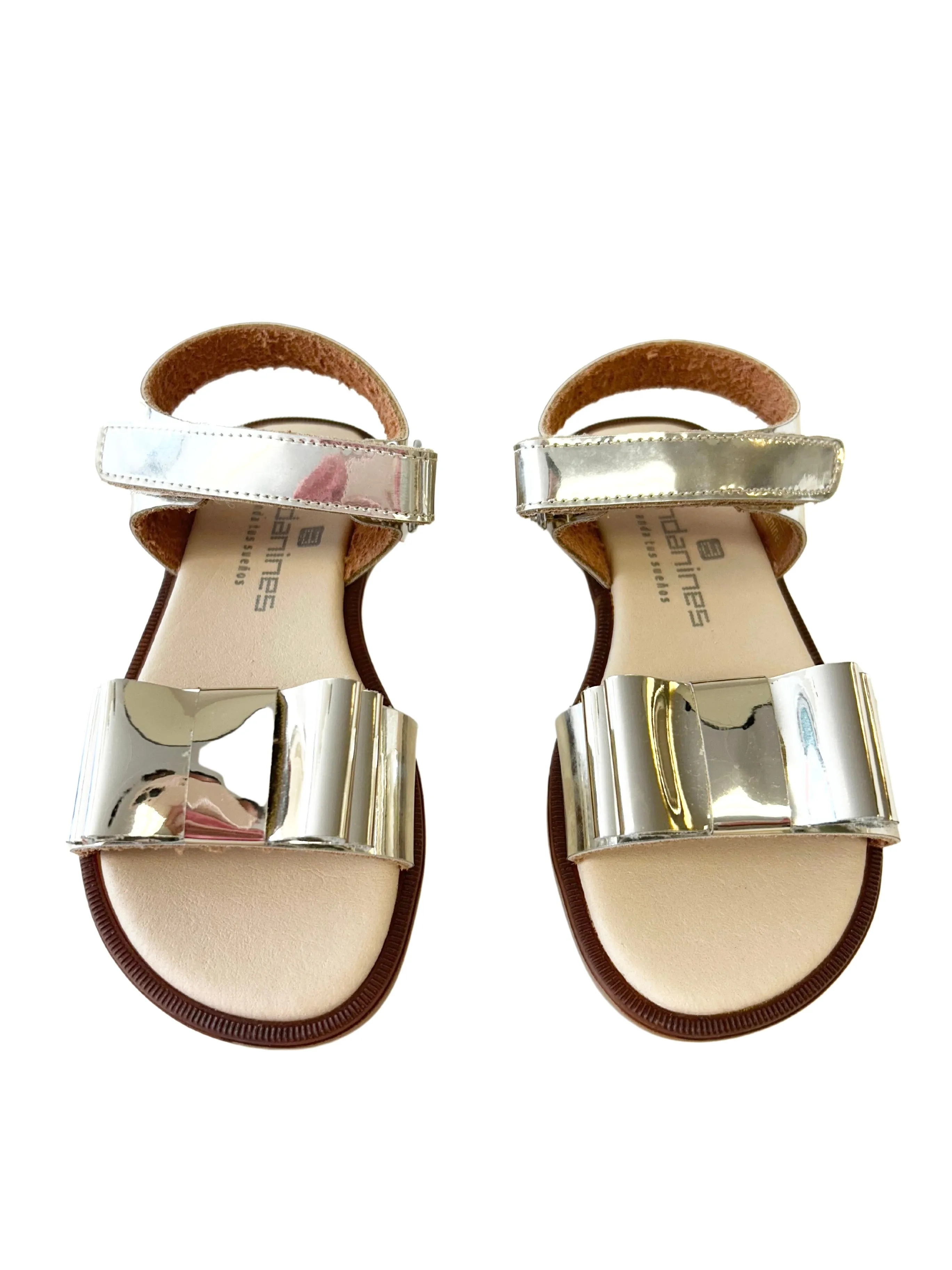 Andanines Girls Gold Bow Sandals