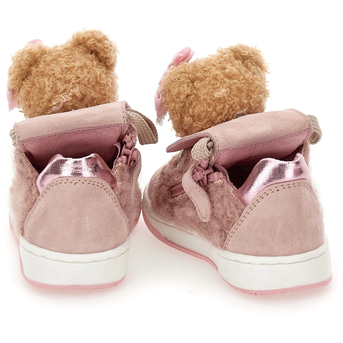 Baby Girls Pink Teddy Trainer