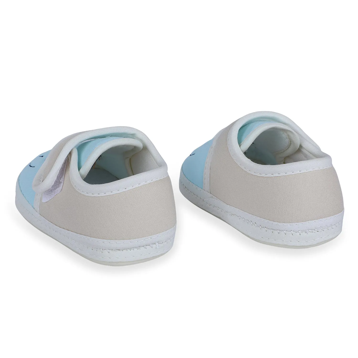 Baby Moo Smiling Bear Soft Sole Anti-Slip Booties - Blue