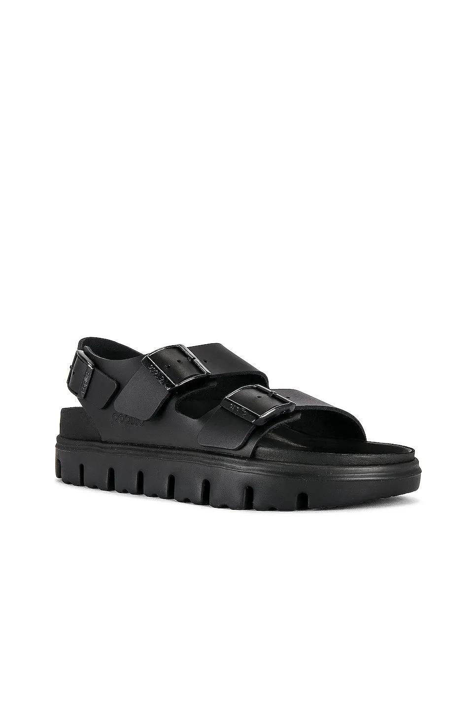 BIRKENSTOCK Milano Exquisite Chunky Sandals, Black Leather