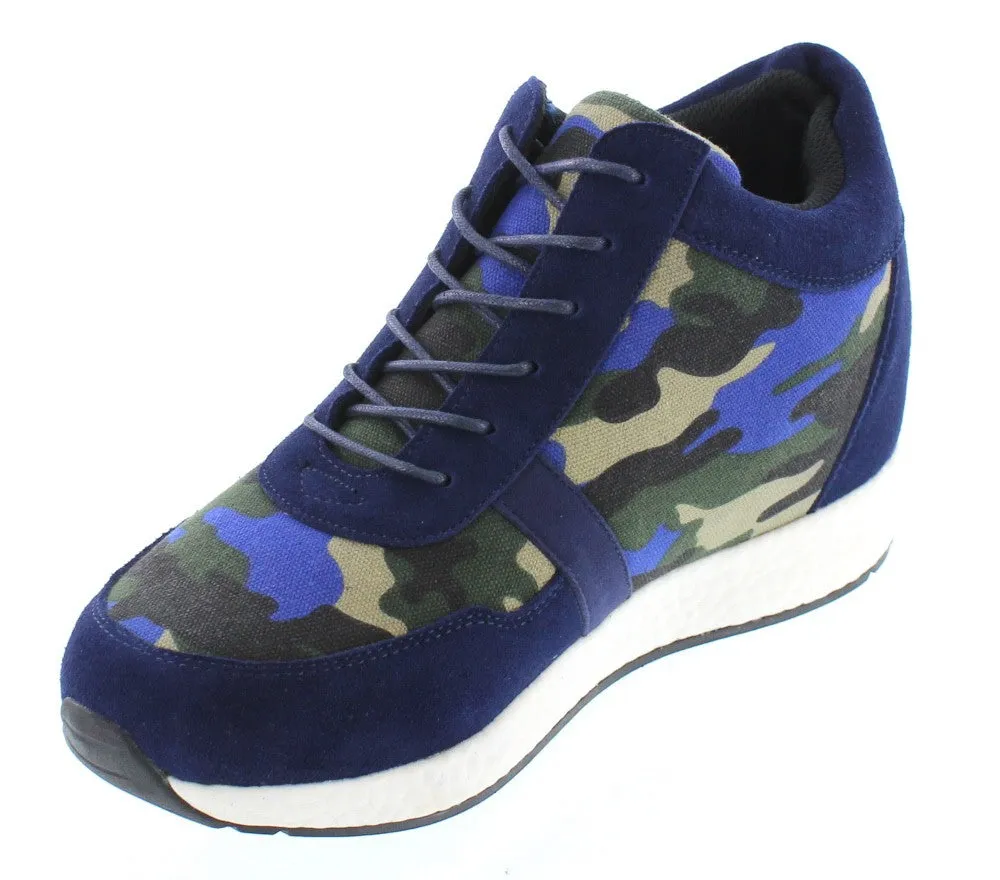 CALTO - H2242 - 3.2 Inches Taller (Camo Navy Canvas) - Lightweight