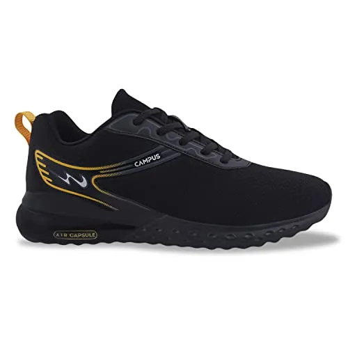 Campus Men's Atlantis BLK/MSTD Running Shoes 8 -UK/India