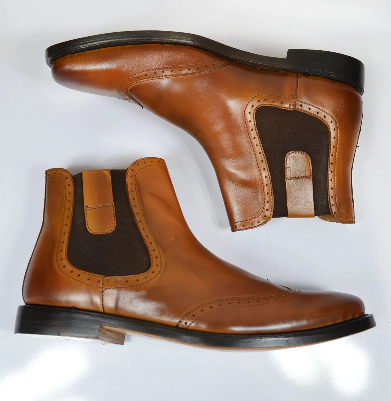 CHELSEA Elegant Brown Full Leather Chelsea Boots