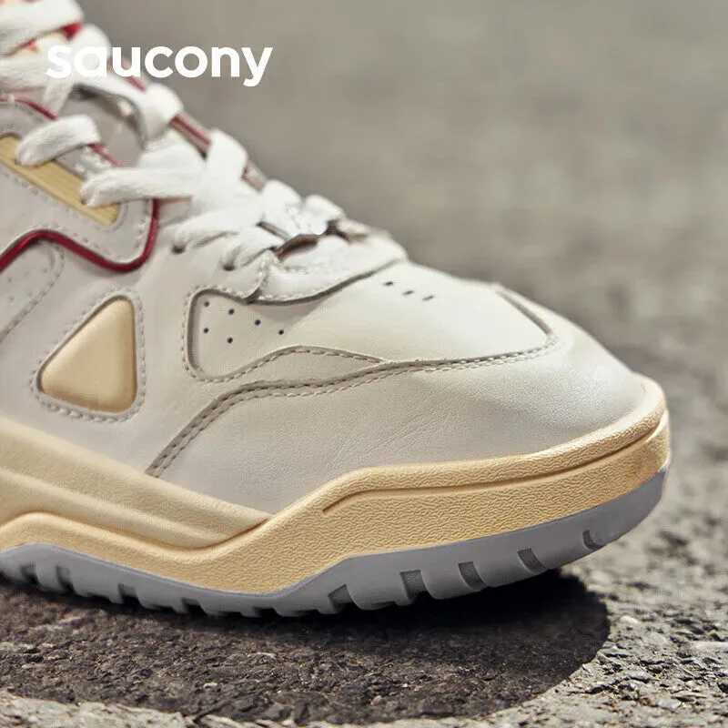 Unisex Stylish Saucony Cross 90 PRM Sneakers for Sports & Leisure - Beige/Red