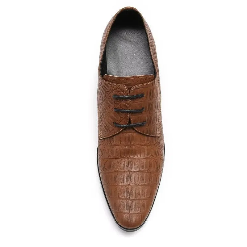 CrocLuxe Exquisite Croc-Embossed Leather Derby Dress Shoes