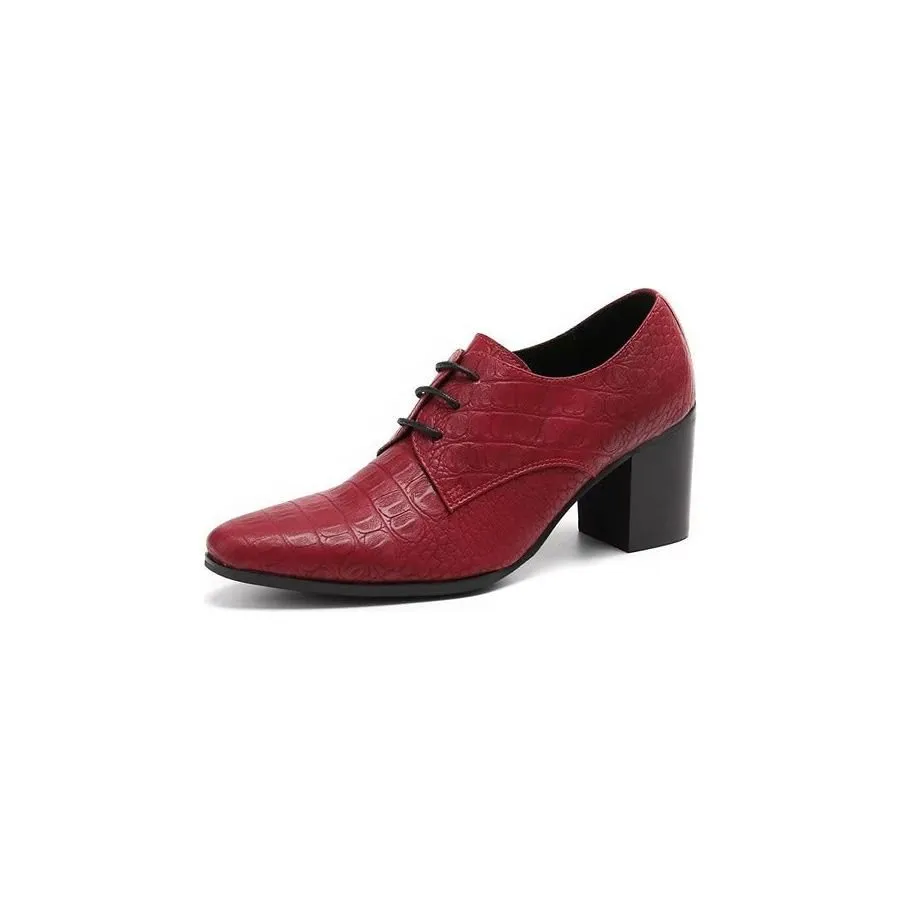 CrocLuxe Exquisite Croc-Embossed Leather Derby Dress Shoes