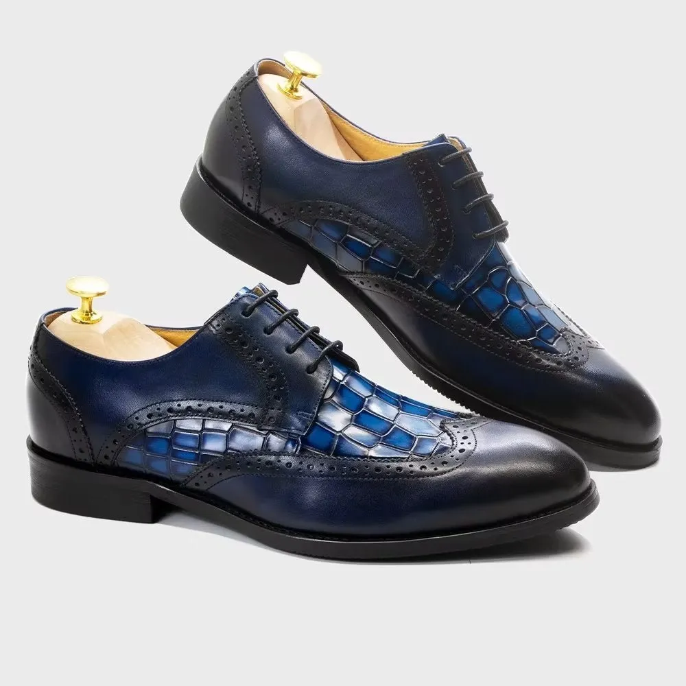 CrocLuxe Exquisite Croc-Textured Derby Dress Shoes