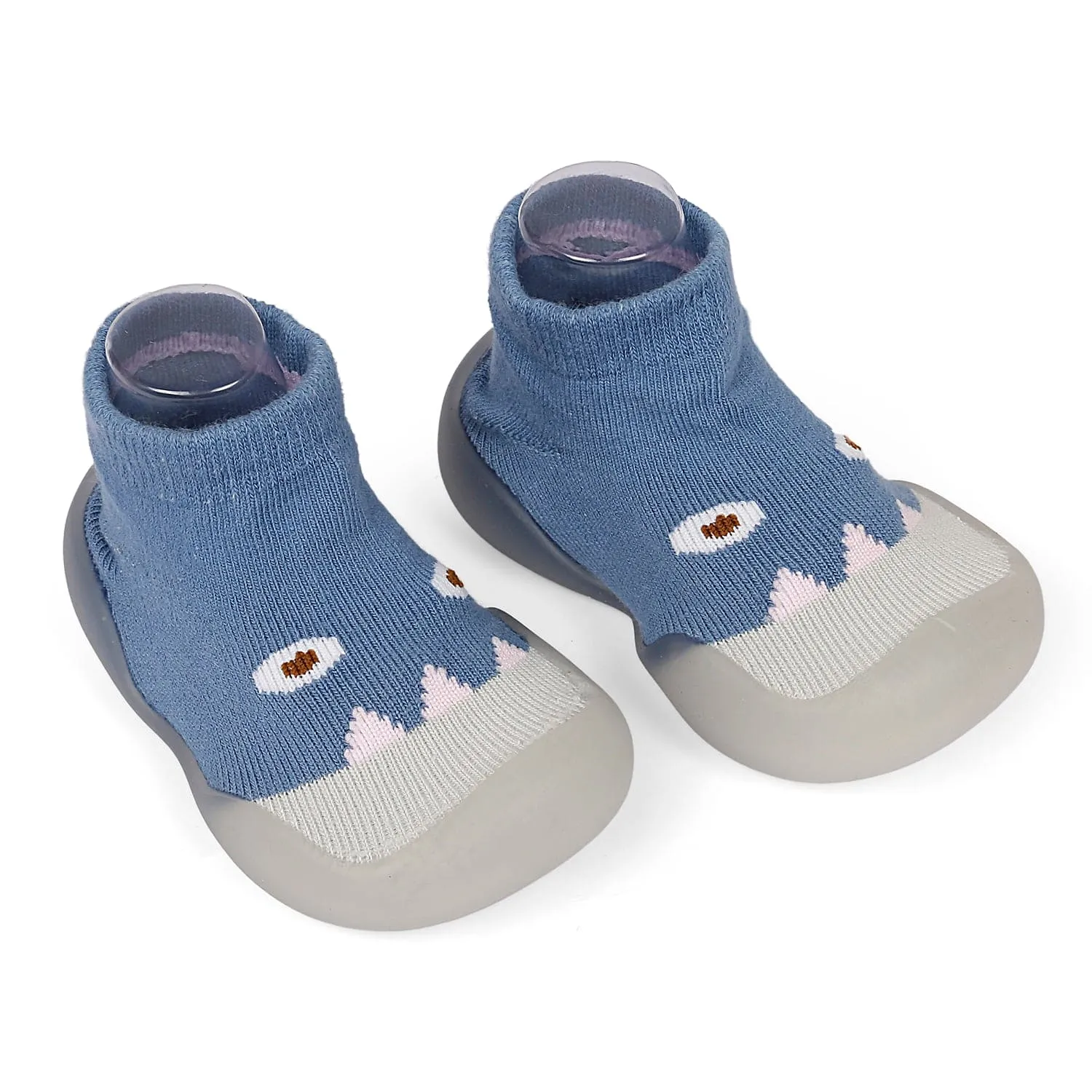 Cute Eye Anti-Skid Slip-On Rubber Sole Shoes - Blue