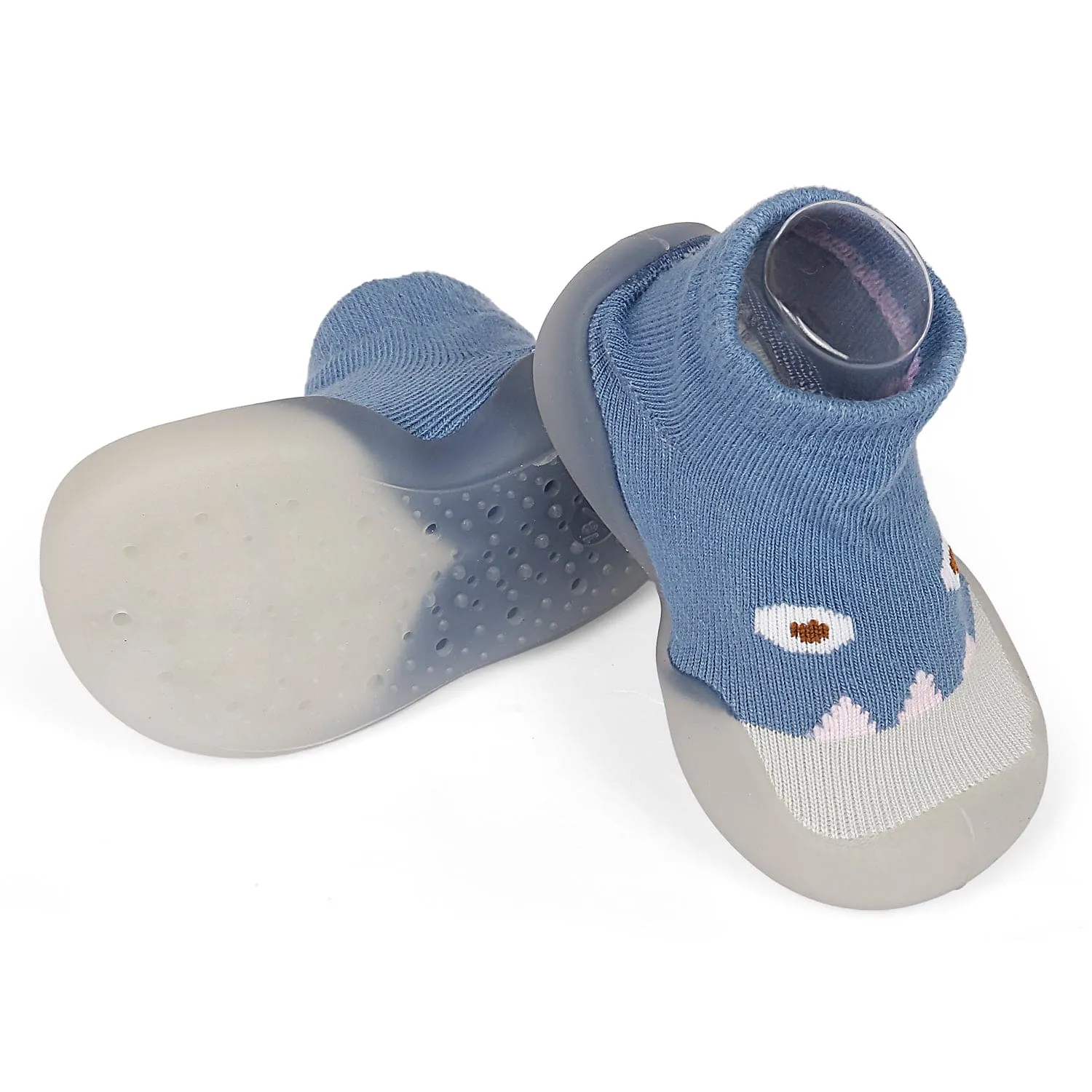 Cute Eye Anti-Skid Slip-On Rubber Sole Shoes - Blue