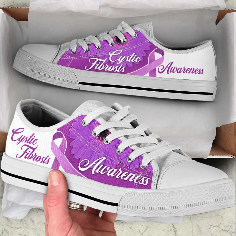 Cystic Fibrosis Shoes Awareness Ribbon Low Top Shoes Canvas Shoes, Best Canvas Shoes, Low Top Sneaker