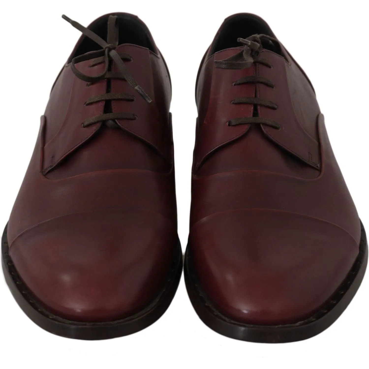 Dolce & Gabbana Elegant Bordeaux Leather Dress Shoes