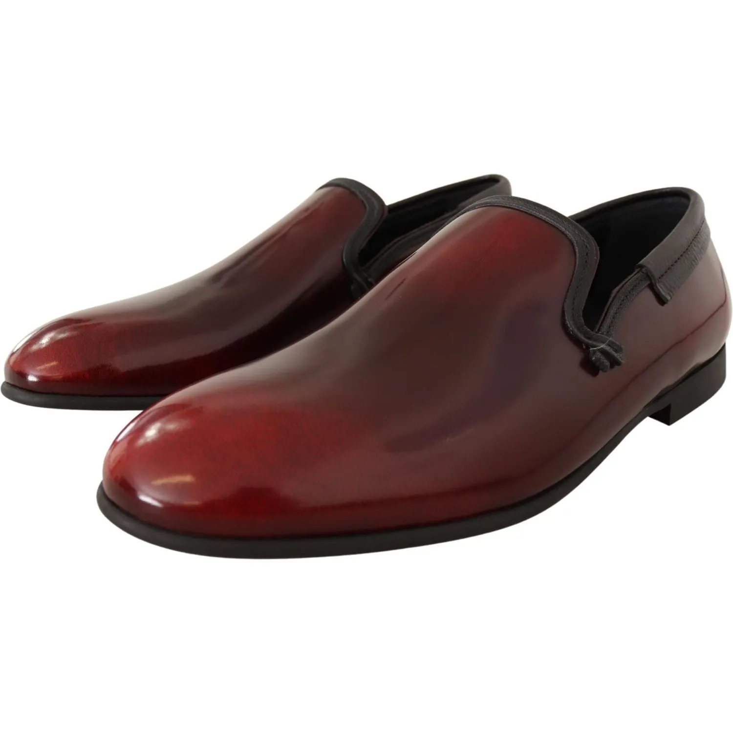 Dolce & Gabbana Elegant Bordeaux Leather Loafers