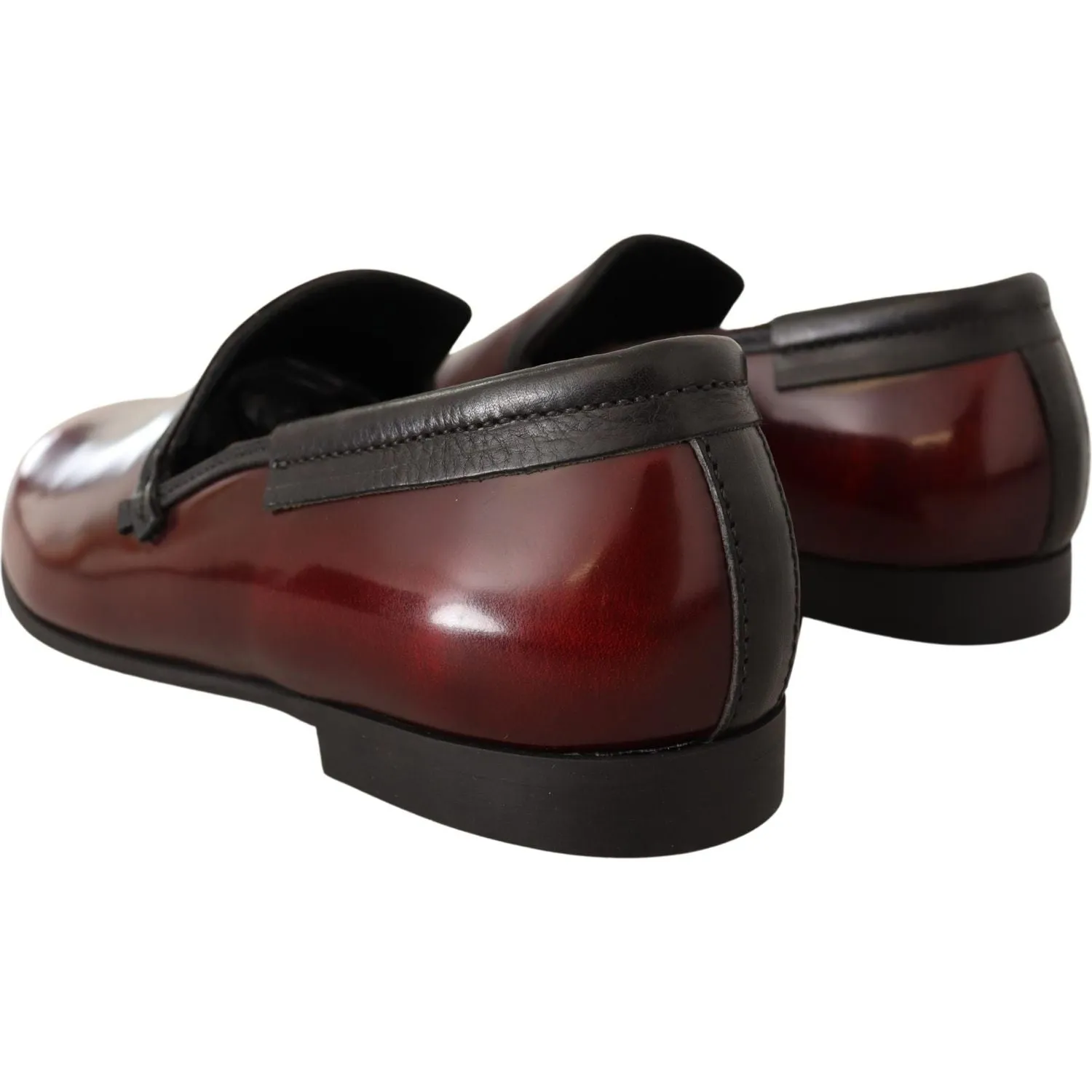 Dolce & Gabbana Elegant Bordeaux Leather Loafers