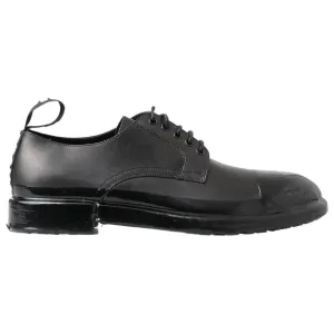 Dolce & Gabbana Elegant Derby Lace-Up Leather Shoes in Black