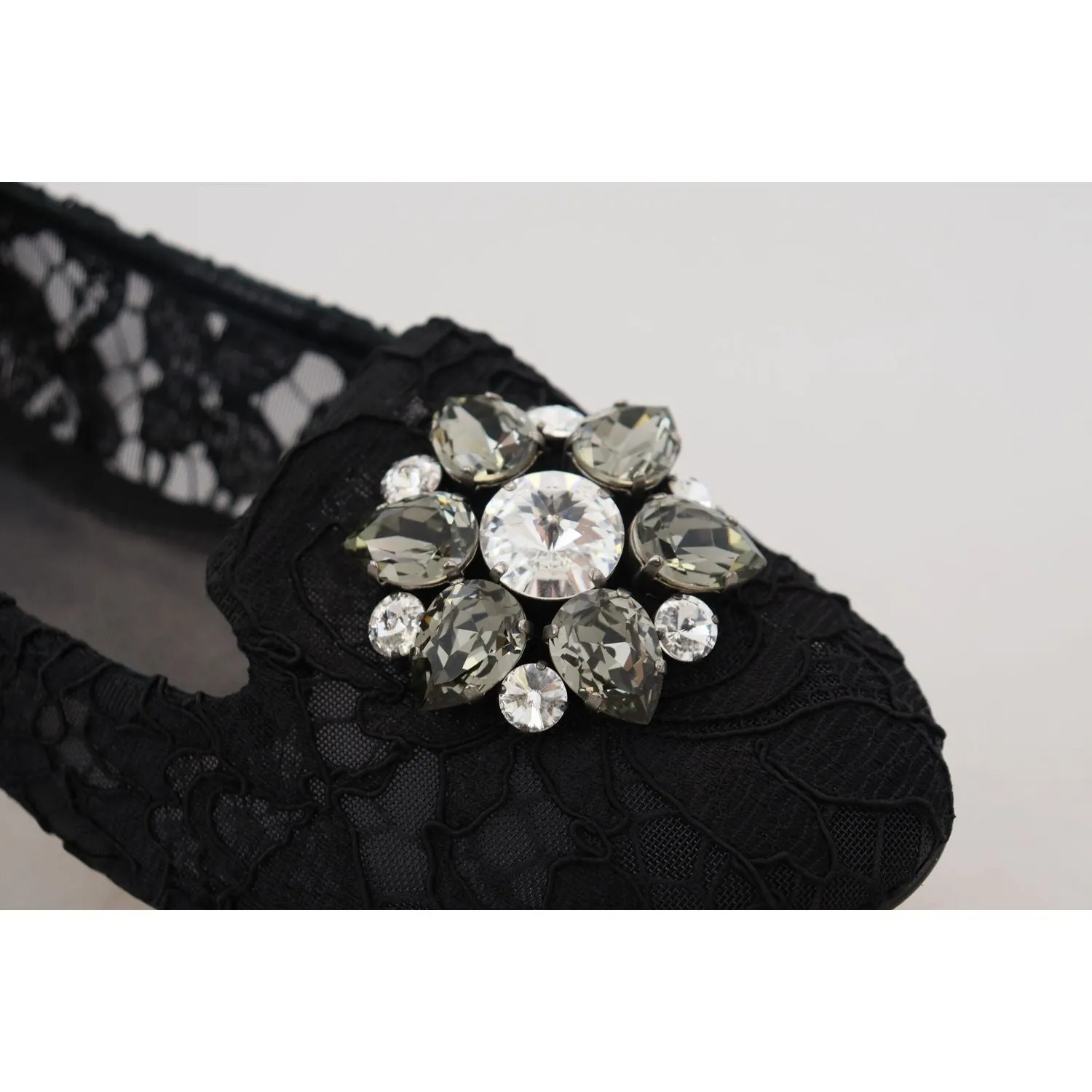 Dolce & Gabbana Elegant Floral Lace Flat Vally Shoes