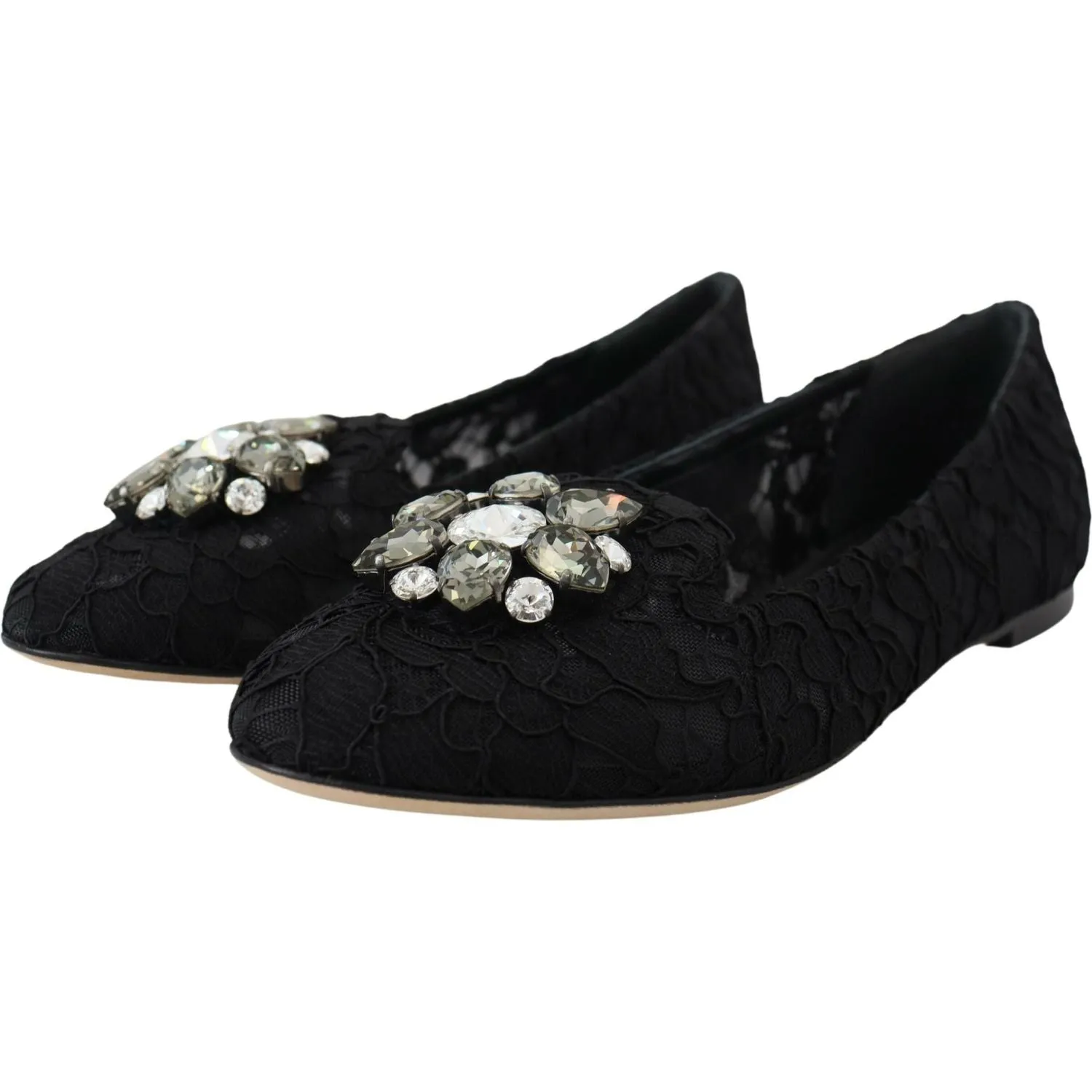 Dolce & Gabbana Elegant Floral Lace Flat Vally Shoes