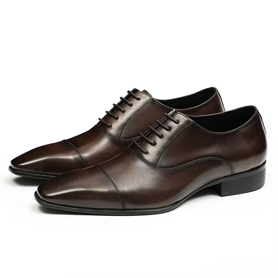 Elegant Carved British Leather Corporate Shoes