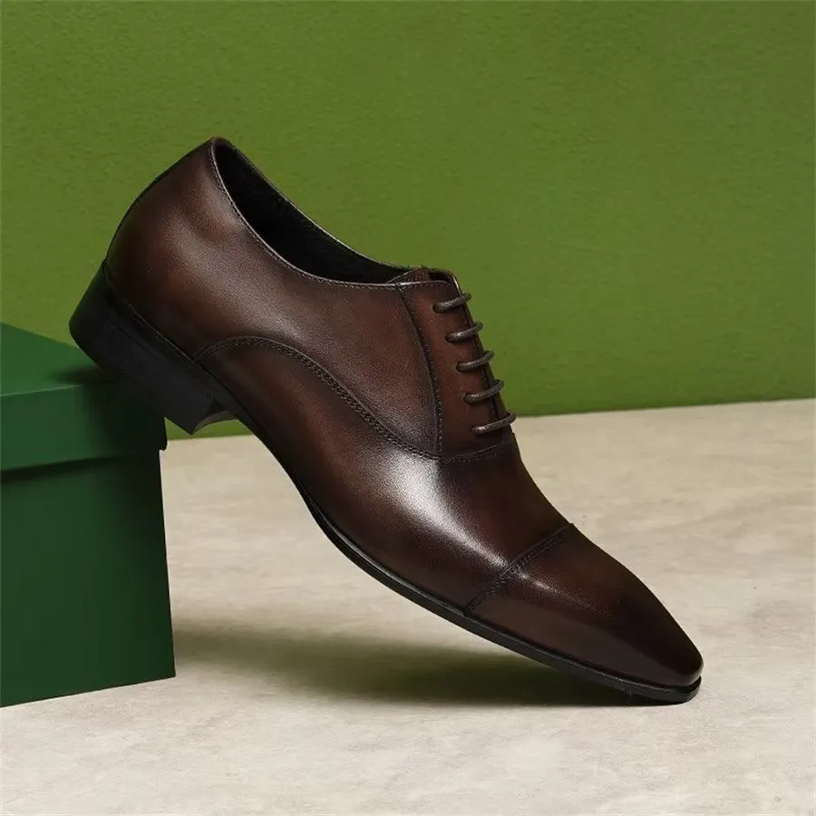 Elegant Carved British Leather Corporate Shoes