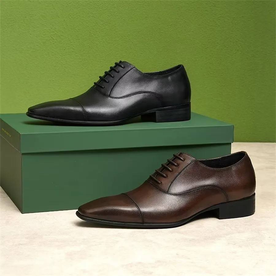 Elegant Carved British Leather Corporate Shoes