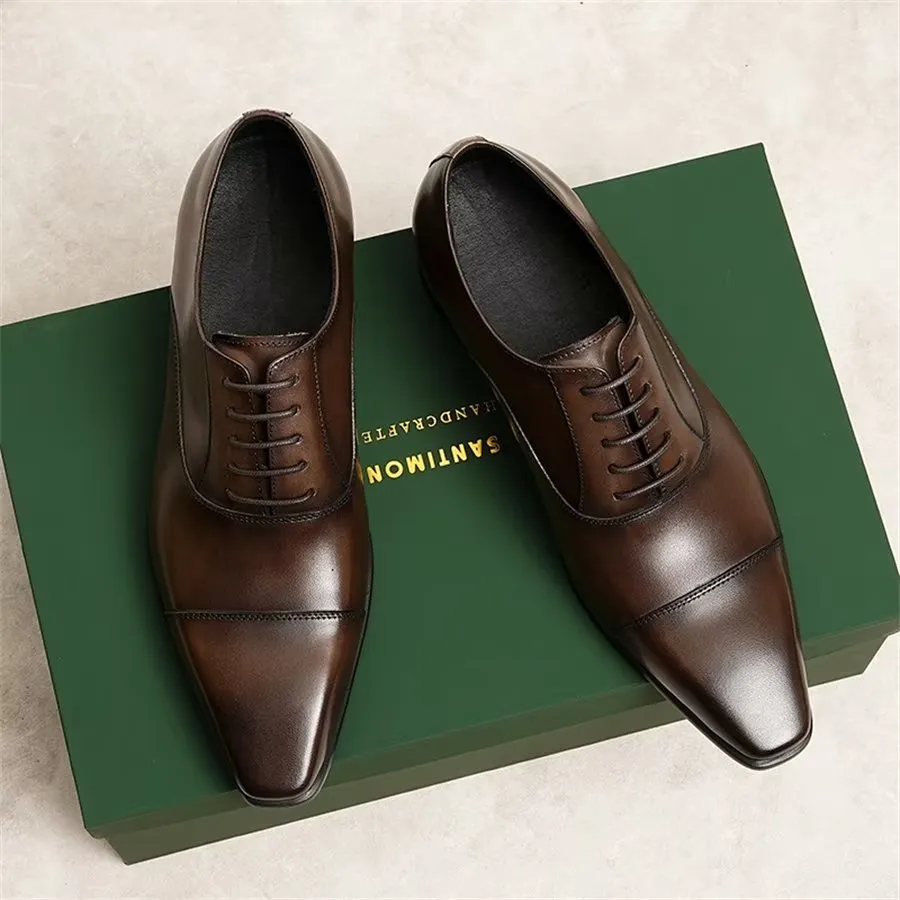 Elegant Carved British Leather Corporate Shoes