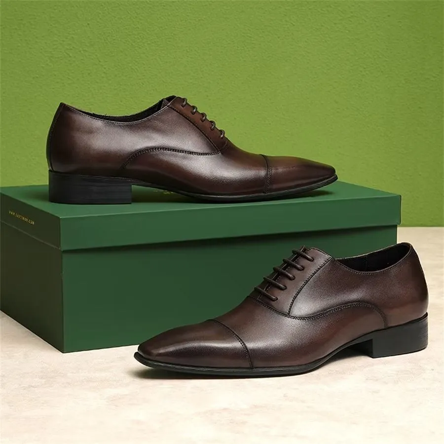 Elegant Carved British Leather Corporate Shoes