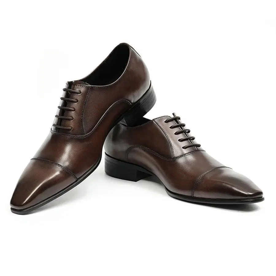 Elegant Carved British Leather Corporate Shoes