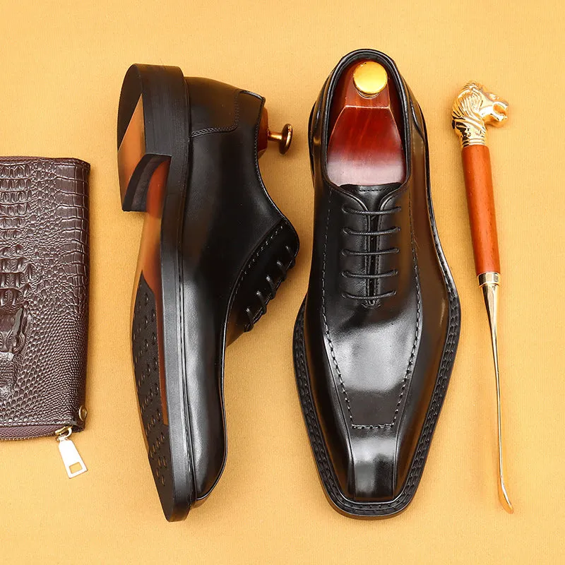 Elegant Carved British Leather Office Shoes