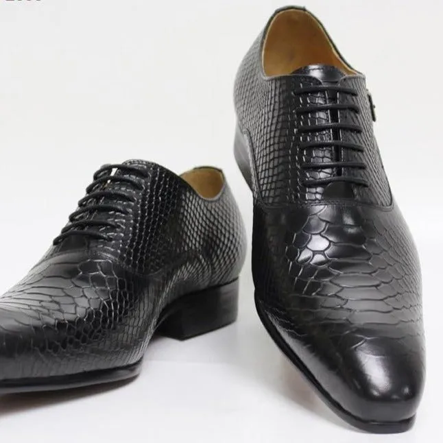 Exotic Serpent Italian Pointed Toe Oxford Dress Shoes