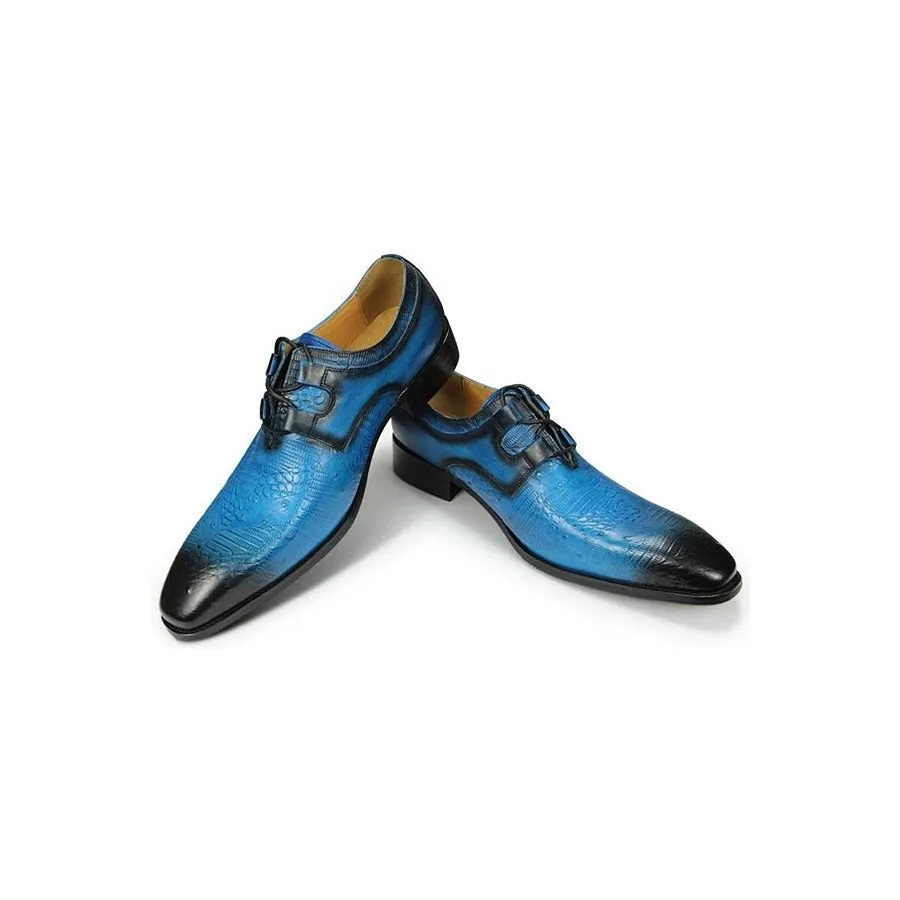 Exquisite CrocLuxe Exotic Print Derby Dress Shoes