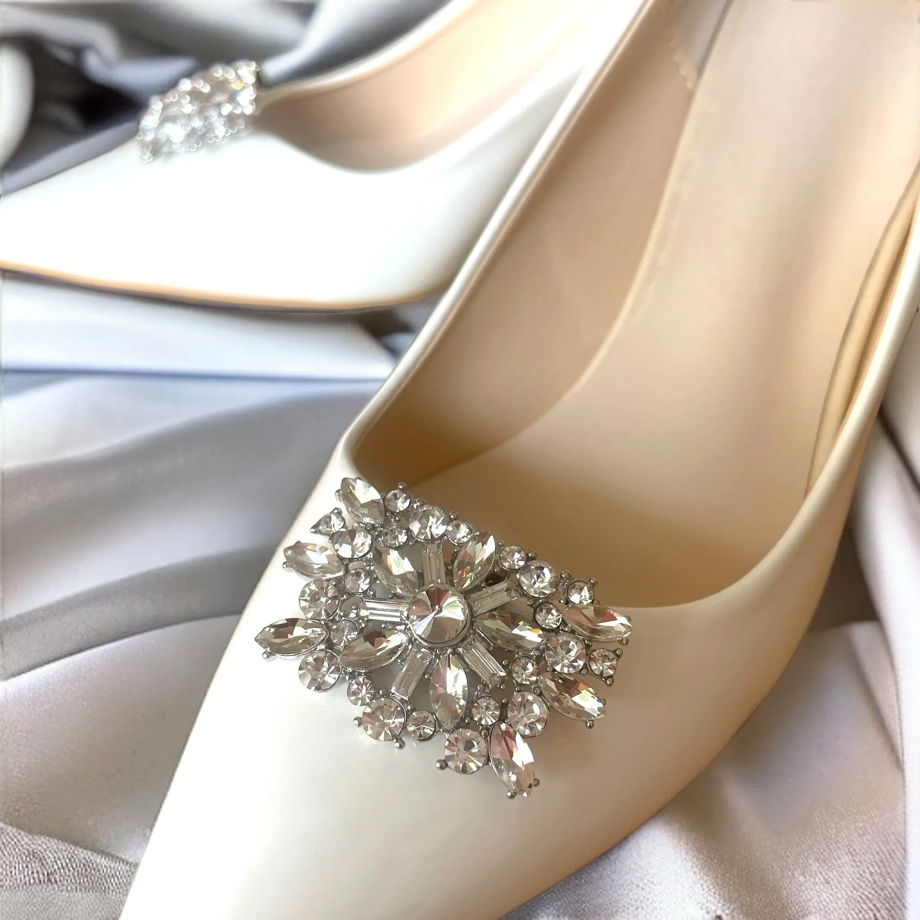 Floral Crystal Rhinestone Bridal Shoe Decorative Clips