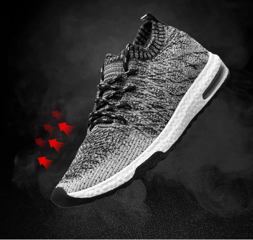 Flying woven mesh sports shoes breathable and comfortable men's shoes with wild travel shoes