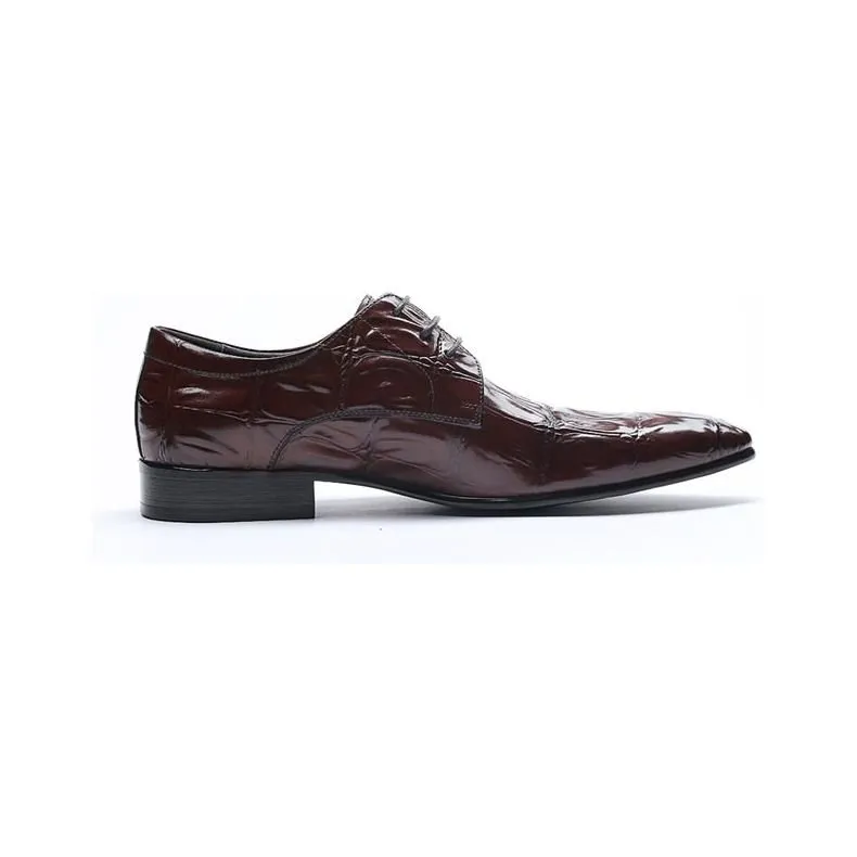 GatorLuxe Exquisite Lace-Up Pointed Toe Brogue Dress Shoes