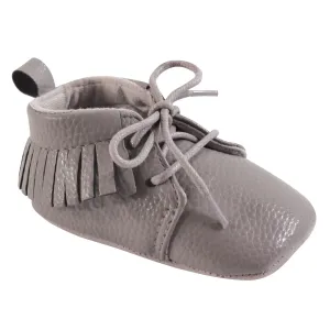 Hudson Baby Moccasin Shoes, Gray Lace