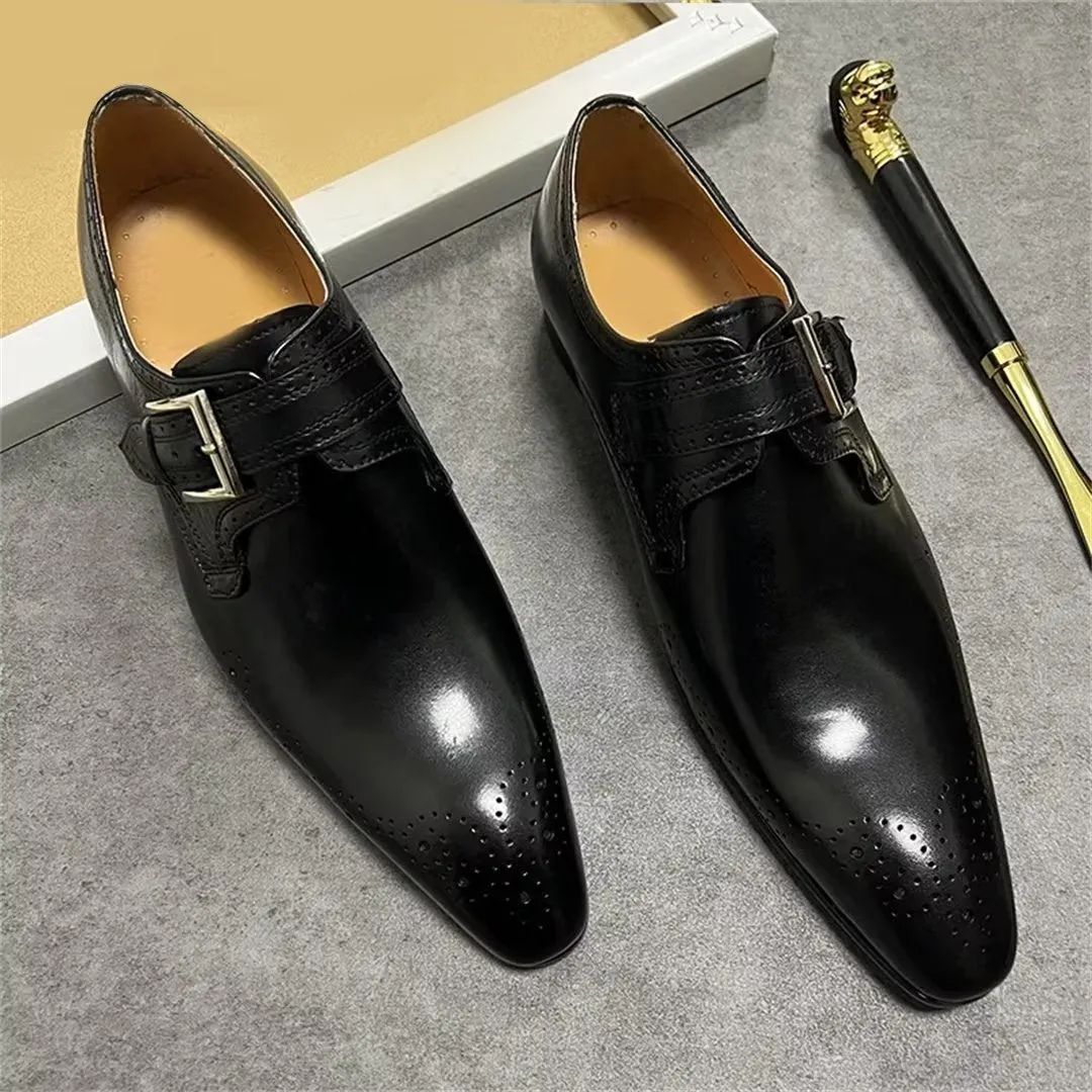 LeathLux Opulent Genuine Leather Pointed-Toe Dress Shoes 1 2