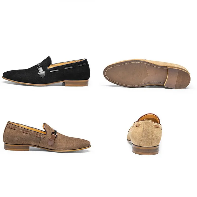 LuxeBrogue Classy Leather Slip-on Business Loafers