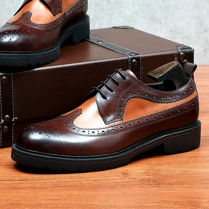 LuxeBrogue Exquisite Cow Leather Dress Shoes