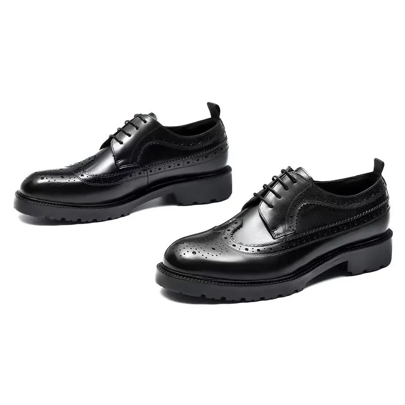 LuxeBrogue Exquisite Cow Leather Dress Shoes