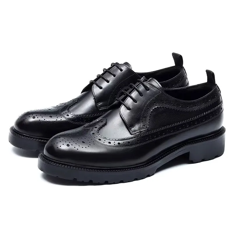 LuxeBrogue Exquisite Cow Leather Dress Shoes