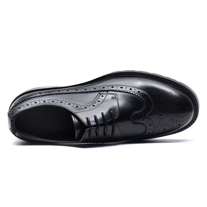 LuxeBrogue Exquisite Cow Leather Dress Shoes