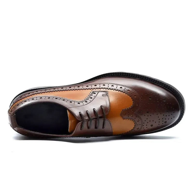 LuxeBrogue Exquisite Cow Leather Dress Shoes