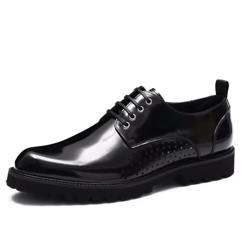 LuxeLeather Round Toe Derby Dress Shoes