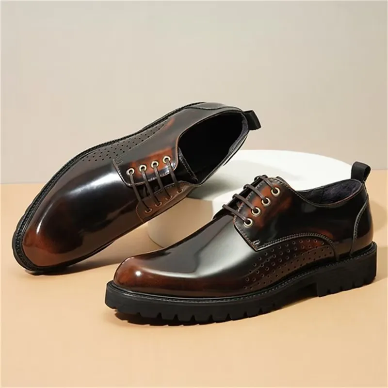 LuxeLeather Round Toe Derby Dress Shoes