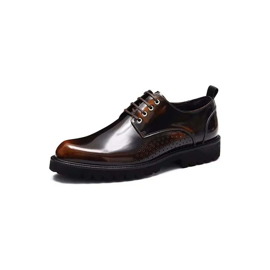 LuxeLeather Round Toe Derby Dress Shoes