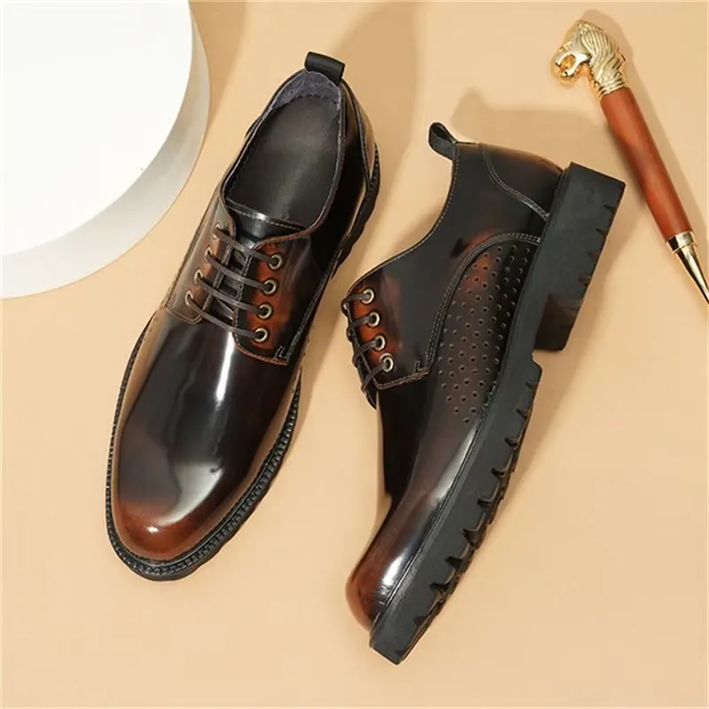 LuxeLeather Round Toe Derby Dress Shoes