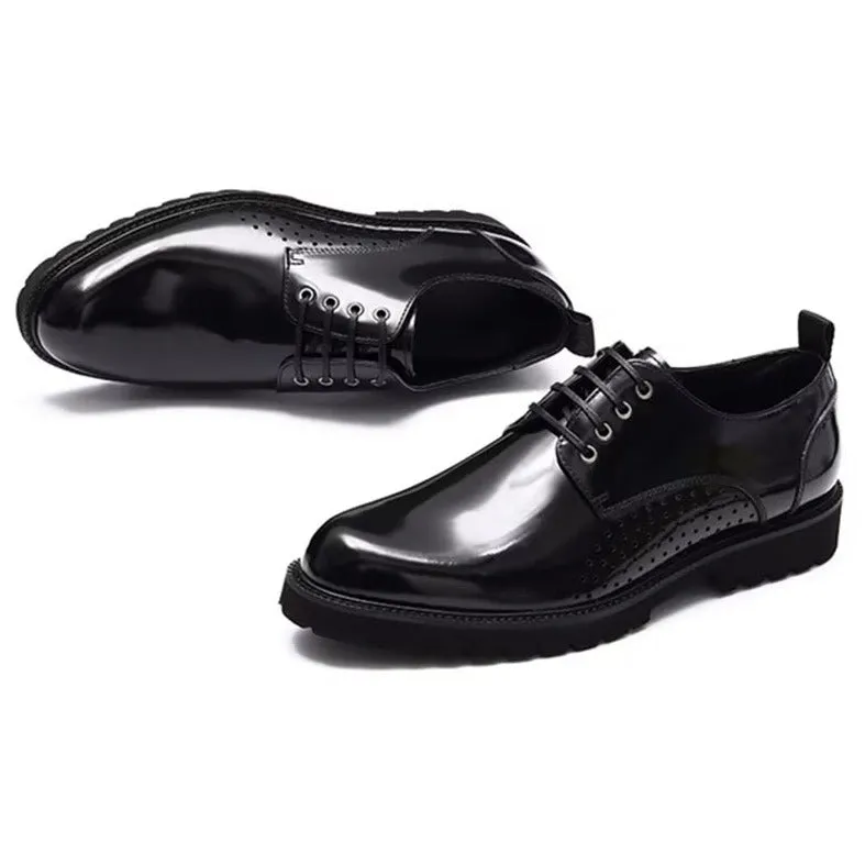 LuxeLeather Round Toe Derby Dress Shoes