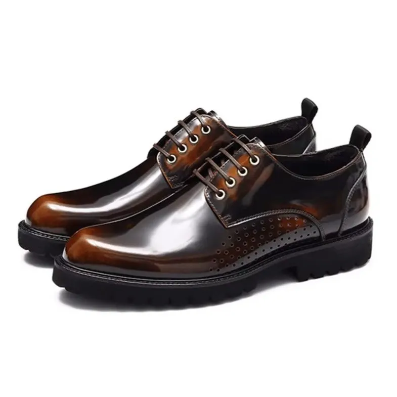 LuxeLeather Round Toe Derby Dress Shoes